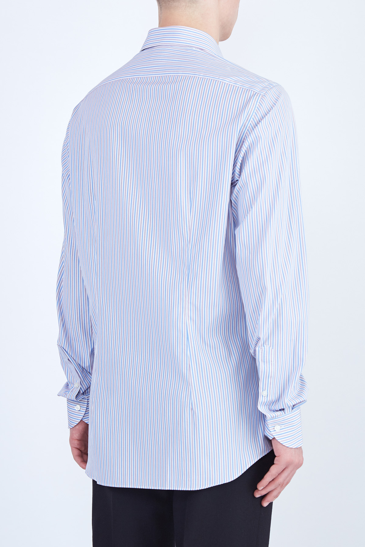 Хлопковая рубашка в полоску из мягкой ткани Supercotone XACUS, цвет голубой, размер 48;50;56;52;52 - фото 4